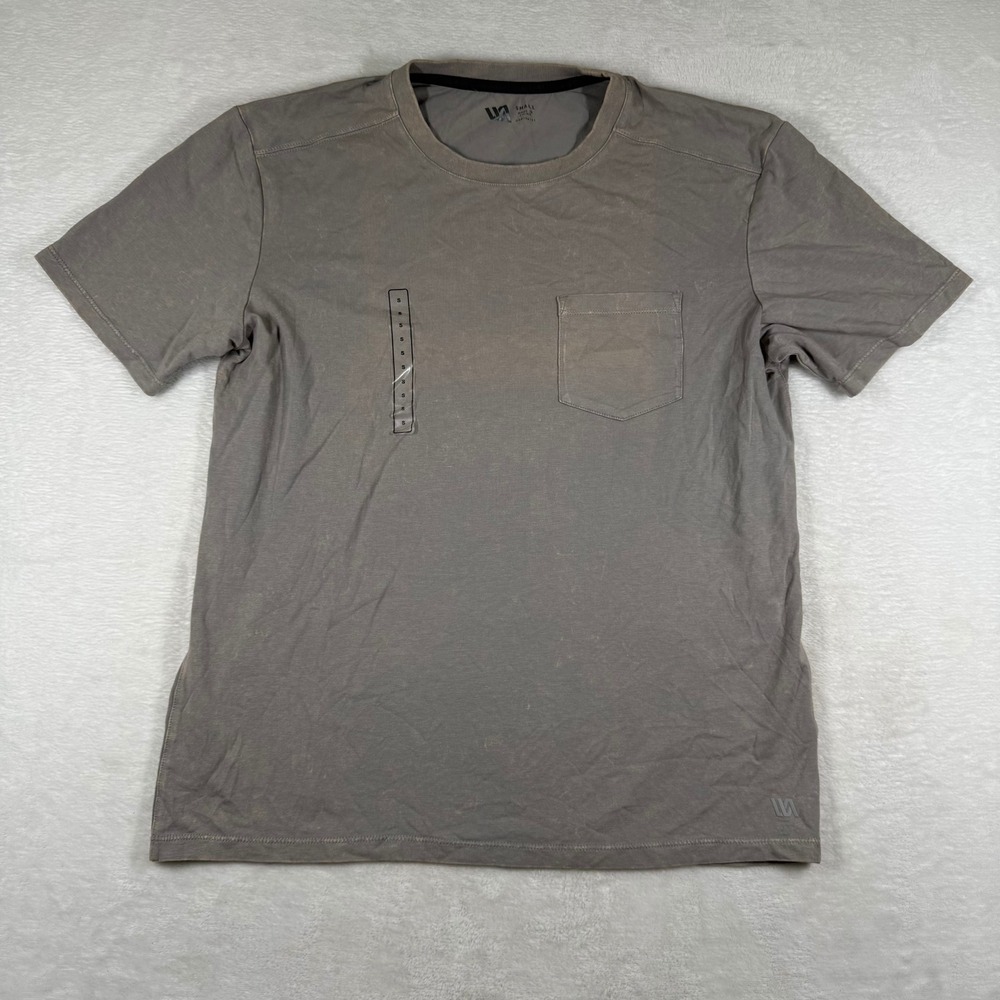 VRST Pocket Tee Mens Small Charcoal Grey Cotton Modal Stretch T-Shirt acid wash